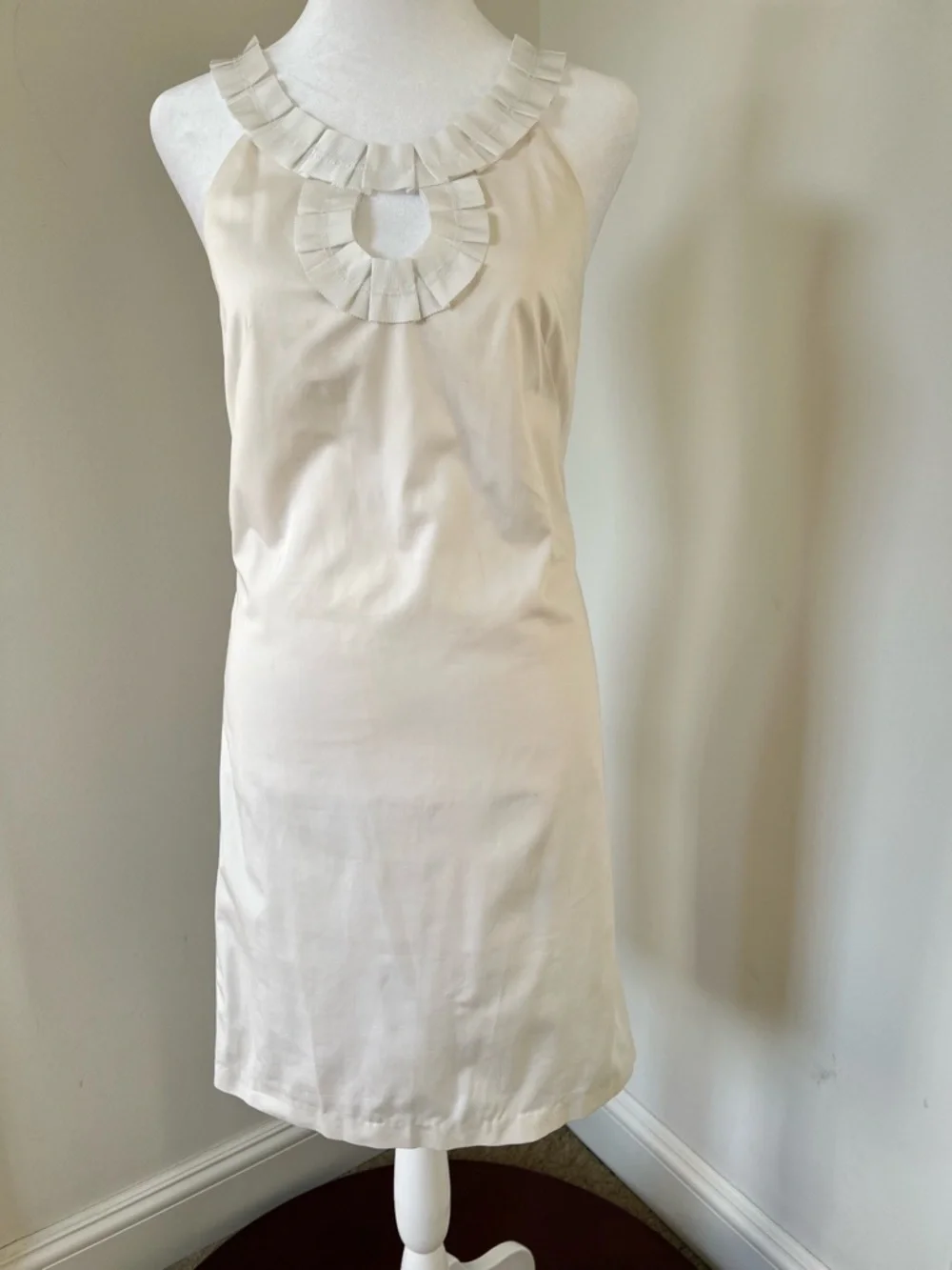 White Ruffled Strap Dress - Picture 1 of 4